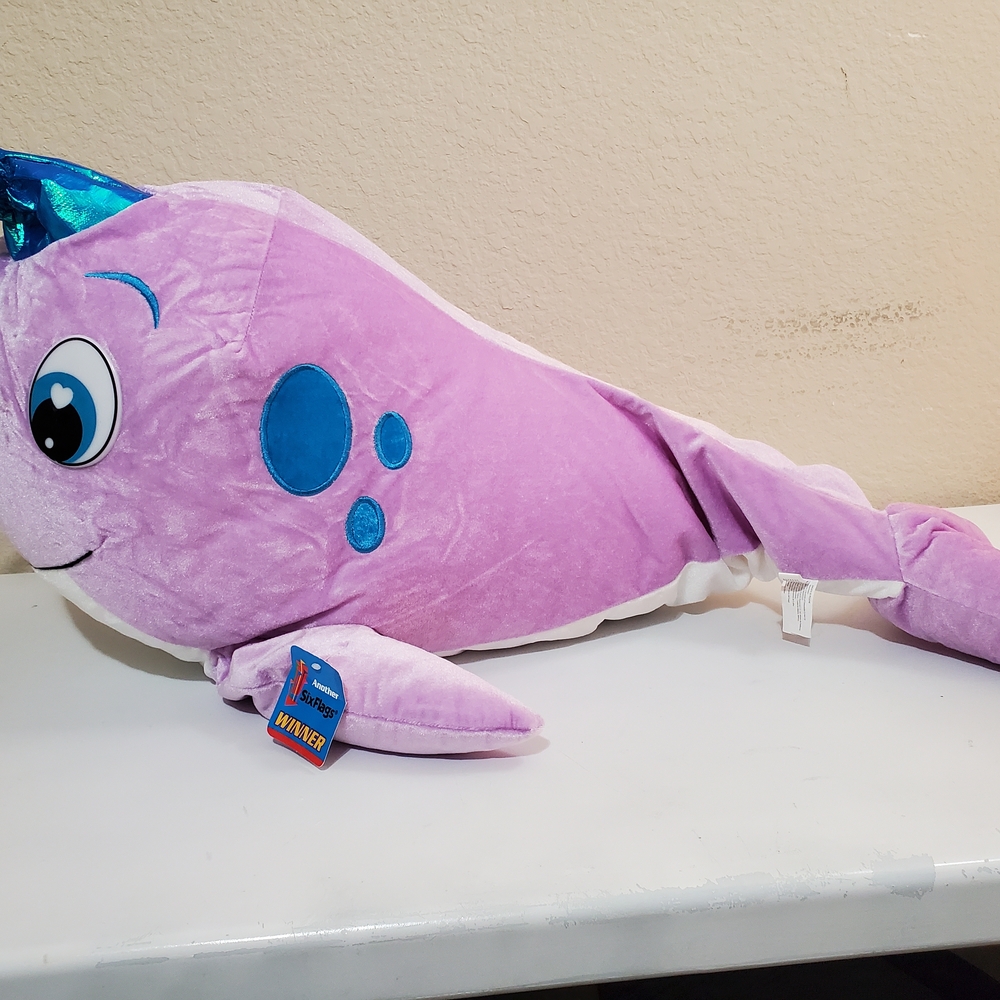 Purple and Blue Plush Fish Toy Stuffed Animal